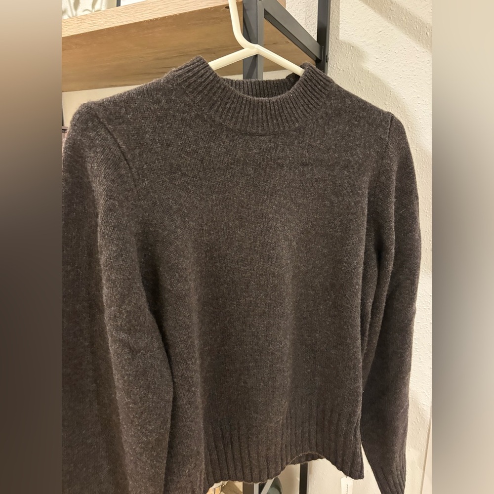 NWT Reformation Espresso Calloway Regenerative Wool Crew Sweater Size XS - Picture 7 of 8